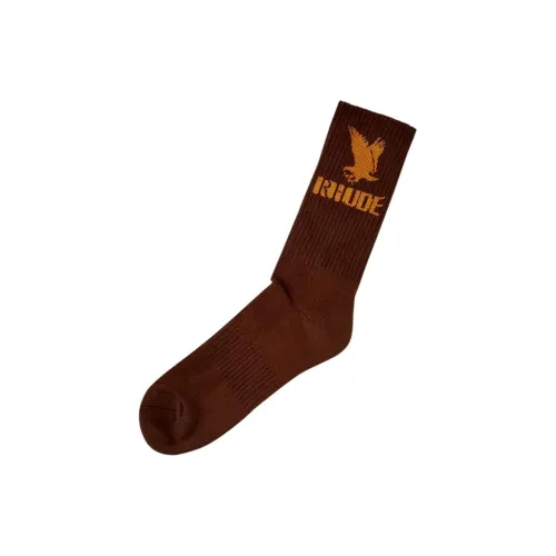 RHUDE 1 Pack Коричневые Мужские Носки до икры MID