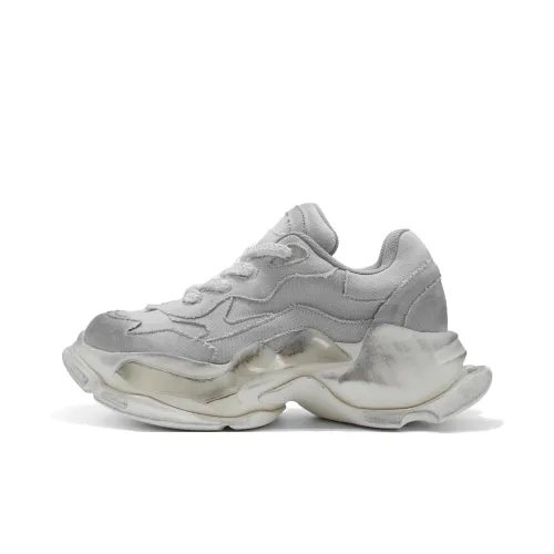 OUBLI OB OBP Устойчивый к истиранию Увеличение Высоты Низкий Топ Кроссовки Мужские Светло-Серый