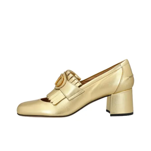 Valentino Vlogo Грубый каблук Высокие каблуки 5,5 см Женские Золотой