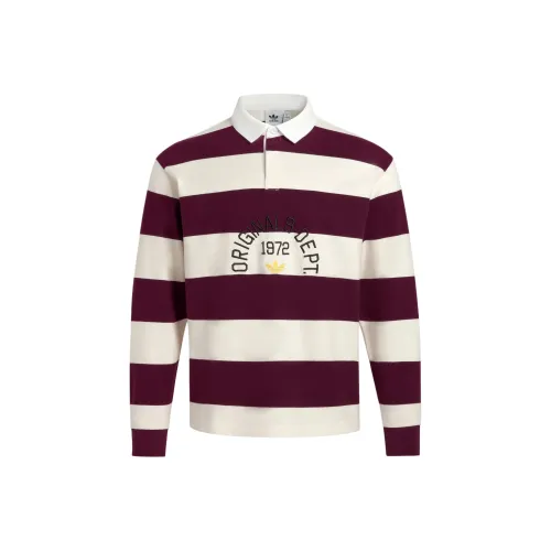 Adidas Originals SS25 Поло Мужское Нефрит Белый Темно-Красный Фиолетовый