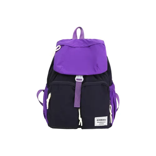 G.DUCKKIDS Нейлоновый рюкзак черного фиолетового и оранжевого цвета