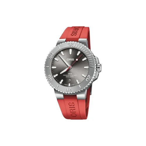 Oris Aquis Series Автоматический Механический Часы Мужские Циферблат 43,5 мм Серый Нержавеющая Сталь Корпус Резиновый Ремешок