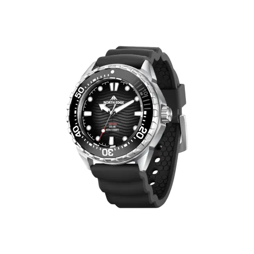 NORTH EDGE Солнечный кварцевый механизм часы унисекс черный циферблат