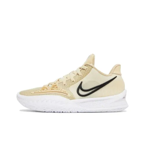 Nike Kyrie Low 4 Устойчивые к истиранию Низкие Баскетбольные кроссовки Мужские Желто-белые