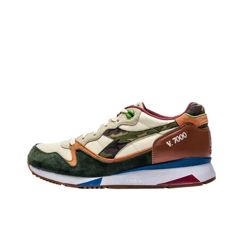 L'original X Bisso x DIADORA V7000 Устойчивый к истиранию Низкий Топ Повседневная обувь Унисекс Коричневый Камуфляж