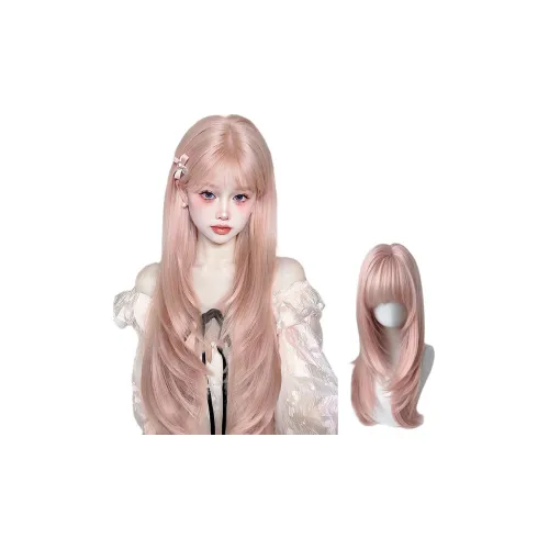YOSEE Городской CHIC Стиль Позиционирование Медово-розовый Лолита Милый Милый Стиль Высокое качество Прямые волосы с боковой частью Полная голова Комплект