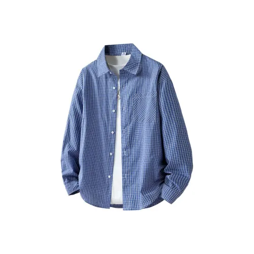 COPICVEN Цветные синие унисекс рубашки