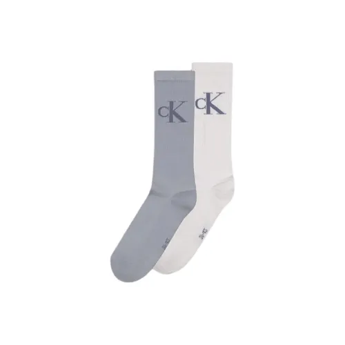 Calvin Klein 2 пачки синих + белых мужских носков MID до икры