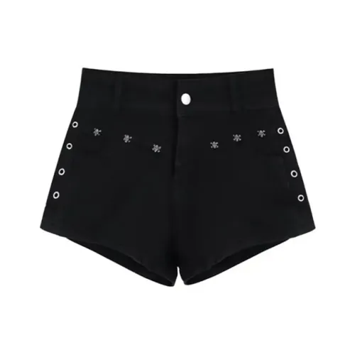 TIBINB Черные Женские Джинсовые Шорты