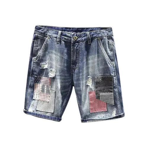GEOGRE ALEX Blue Men's Denim Shorts GEOGRE ALEX Синий Мужские Джинсовые Шорты