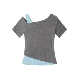 Серая рубашка с короткими рукавами