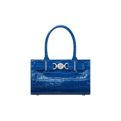 VERSACE Medusa '95 Коровья кожа Тоут Сумка Сумка для покупок Сумка через плечо Сумка Маленькая Женская Синяя