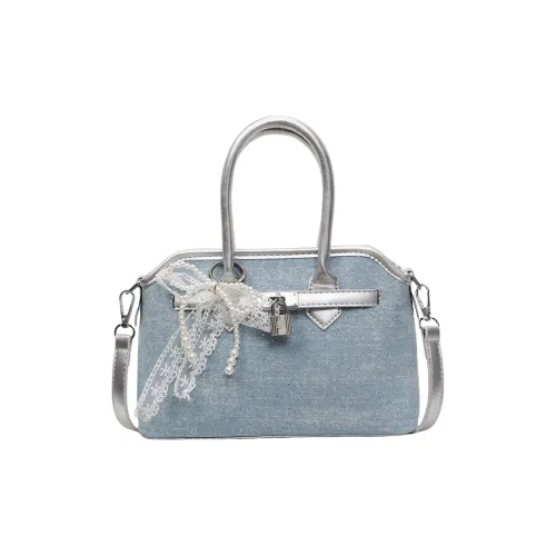 RIVMIND Denim Crossbody Bag Женская Light Blue Blue Black