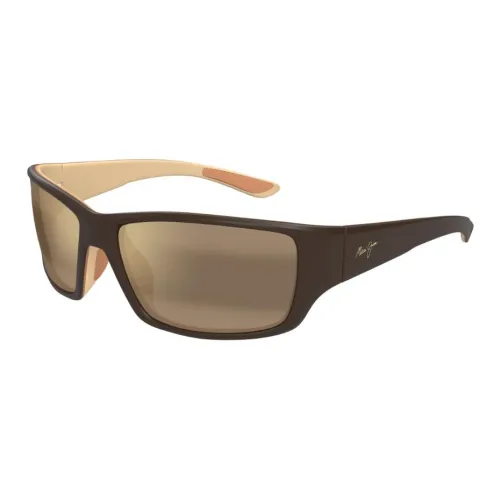 Maui Jim Пластик Прямоугольный Солнцезащитные очки Мужской Коричневый