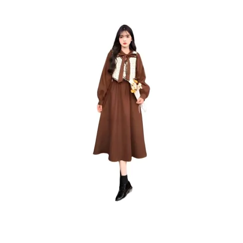 Женские длинные платья с длинными рукавами