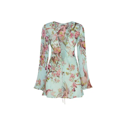 SKIMS x Roberto Cavalli SS25 Длинный рукав Мини платье Длинный рукав платье Женское