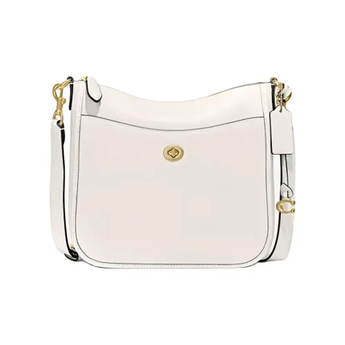 COACH Сумка через плечо из галечной кожи большая женская белая