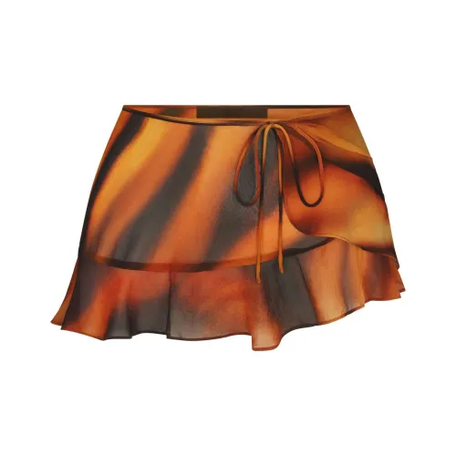 SKIMS x Roberto Cavalli SS25 Галстук Боковая сторона Мини-юбка Платья и юбки для плавания Женские