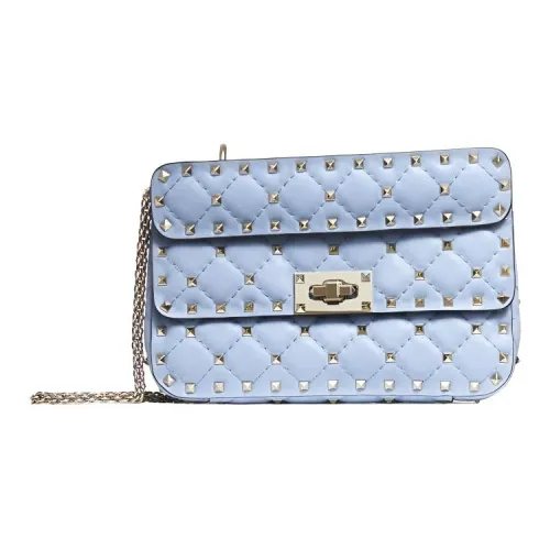 Valentino Garavani Lambskin Portable Crossbody Bag Shoulder Bag Women's Blue Валентино Гаравани Lambskin Портативная Сумка через плечо Сумка на плечо Женская Синяя