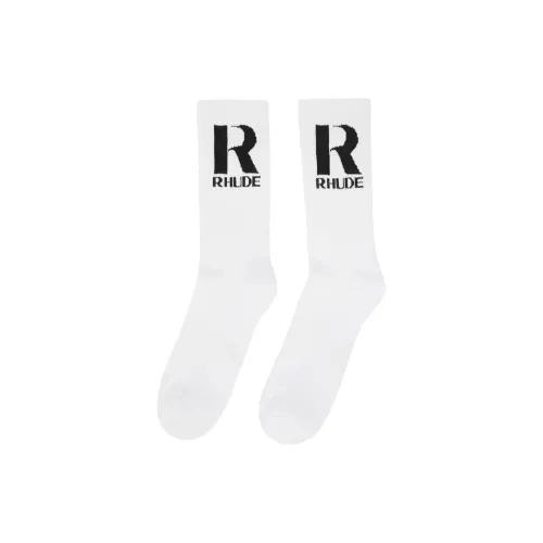 RHUDE 1 Пачка Белый Черный Мужской MID Носки до икры