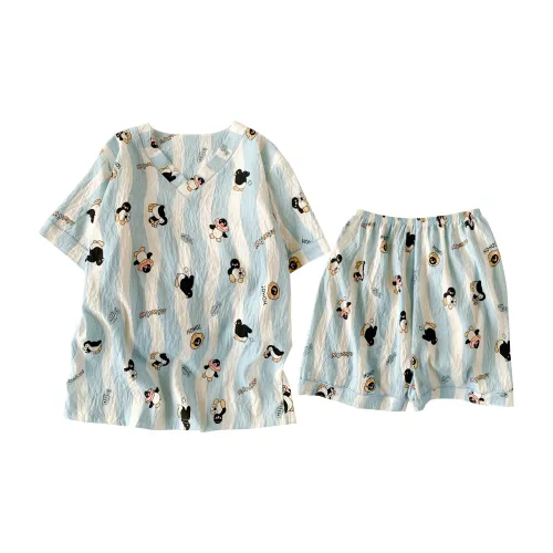 QIAOYUN Полосатый пингвин Женские пижамные комплекты