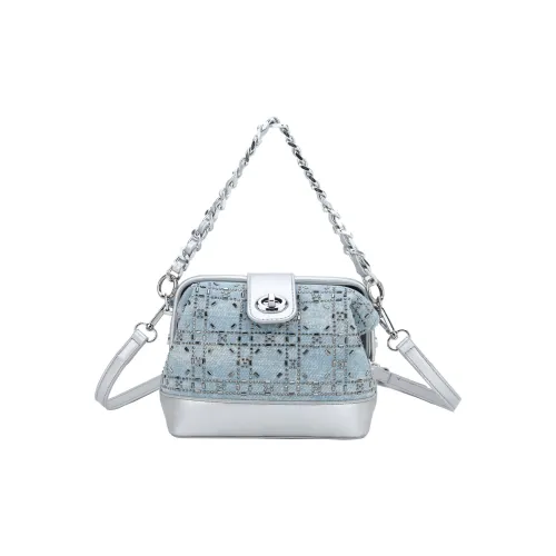 BUHOWE ПУ (полиуретан) Сумка через плечо Сумка на плечо Женская Синяя