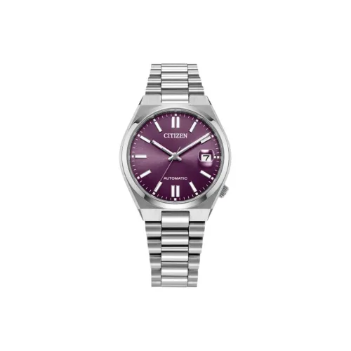 CITIZEN NJ020 Collection Автоматический Механический Механизм Нержавеющая Сталь Ремешок Часы 37 мм Женские Часы Фиолетовый Циферблат
