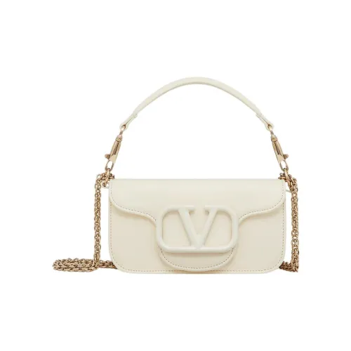 Valentino Locò Телячья кожа Сумка-багет Сумка через плечо Сумка через плечо Маленькая Женская Айвори Белый