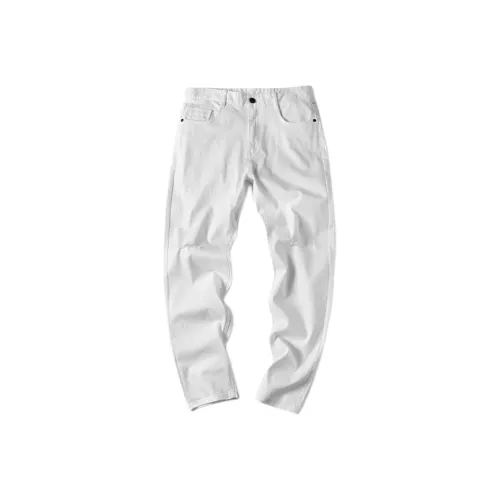 PWUE Белые Унисекс Джинсы