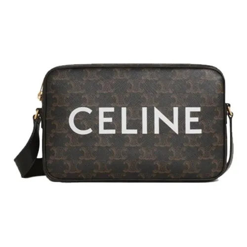 CELINE Triomphe Коровья кожа Обмотка Сумка через плечо Средняя Унисекс Черная