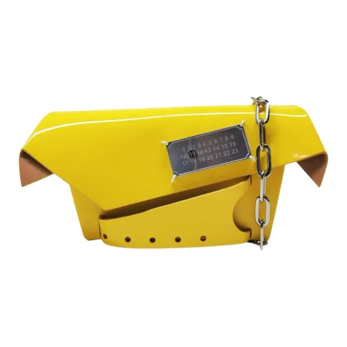 Maison Margiela Лакированная кожа цепочка сумка через плечо женская желтая