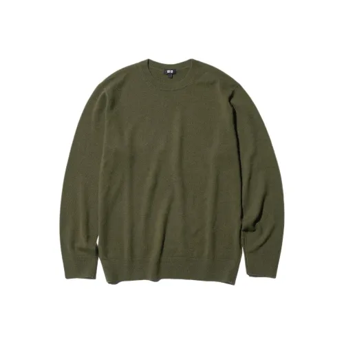 UNIQLO Свитер Мужской Оливково-зеленый
