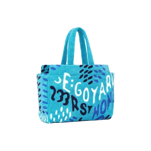 GOYARD Хлопок Губка Полотенце Ткань Сумка с Loop Ручка Включено Унисекс Бирюзовый