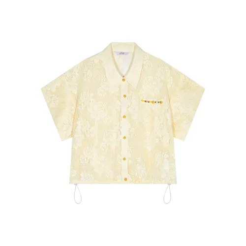 ELF SACK Кружево Светло-желтый Женские Рубашки