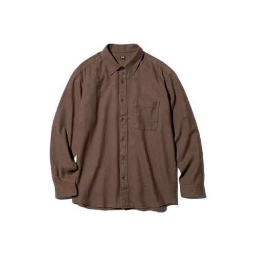 UNIQLO Каштановые Унисекс Рубашки