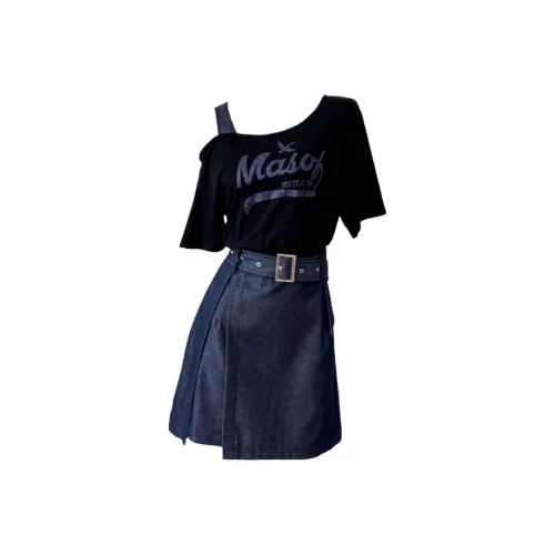 SEAR OFFICIAL Black Женские Короткие Платья с Рукавами