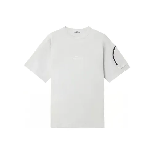 STONE ISLAND Небесно-голубая мужская футболка