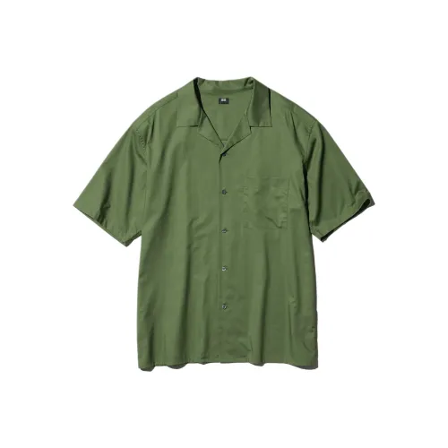 UNIQLO Оливково-зеленая унисекс рубашка