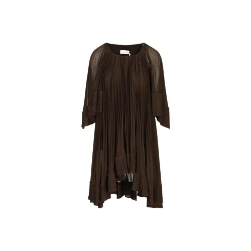 Zimmermann Короткий рукав Платье Женское Коричневое