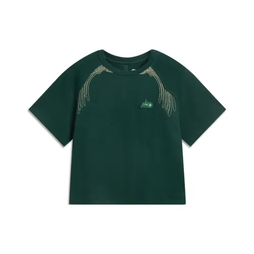 LINING x Forbidden City LIANMINGKUAN Серия китайской культуры Рубашка Женская Джунгли Зеленый