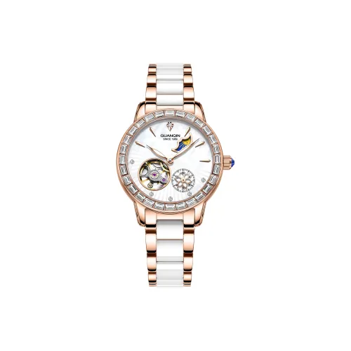 GUANQIN Автоматический Механический Movement Женские Часы 34 мм Белый