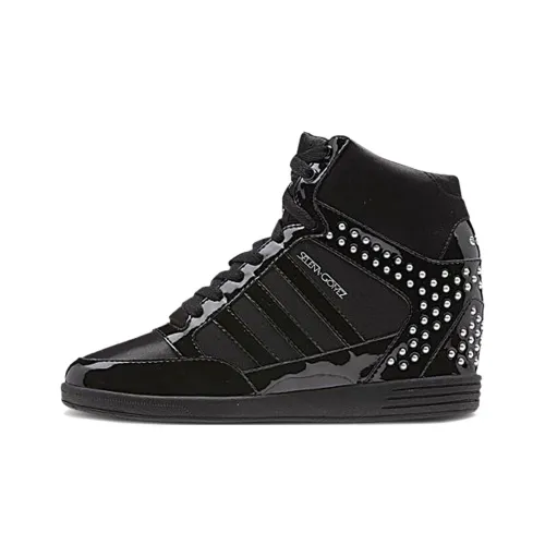 Selena Gomez x Adidas Neo Wedge Abrasion Resistant MID Топ Скейтборд Кроссовки Женские Черный