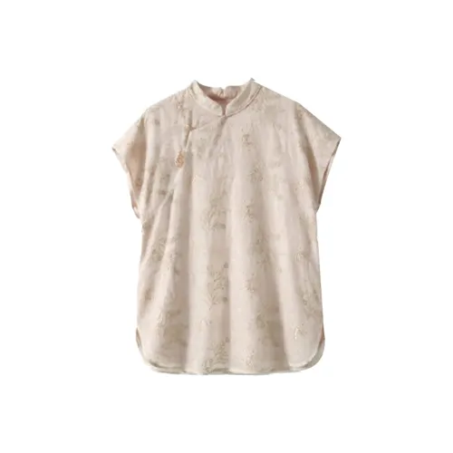 MO VOICE Элегантный Абрикос Женские Рубашки