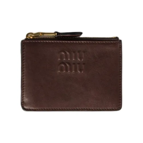 MIU MIU Sheepskin Картхолдер Унисекс Коричневый