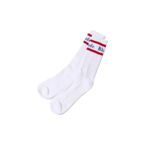 RHUDE 1 упаковка Белый Красный Мужской MID Носки до икры