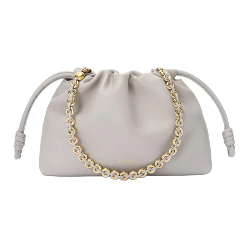 LOEWE Flamenco Napa Овечья кожа Сумка через плечо Сумка на плечо Средняя Женская Серого цвета