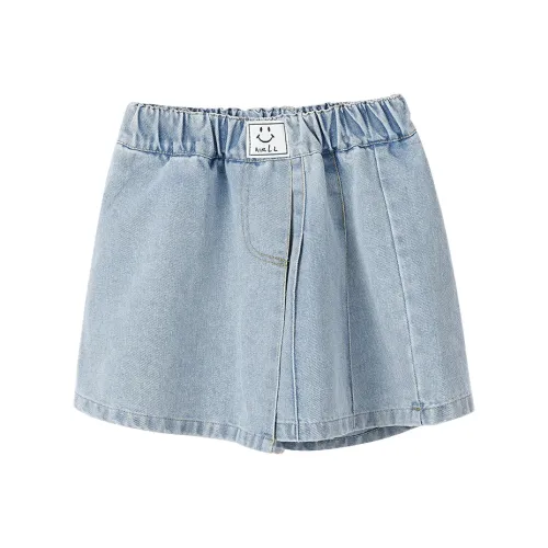 Mu Anmu Стильный Повседневный Тонкий Индивидуальный Минималистский стиль Однотонный Джинсы Платье Детский