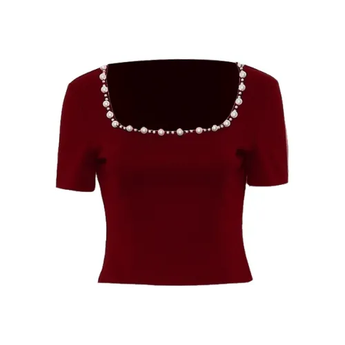 DPLAY Винтажная красная женская футболка