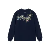 Темно-синий, синий, с длинными рукавами