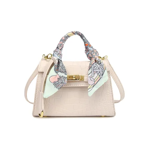 Miss Angel ПУ (полиуретан) Сумка Kelly Сумка через плечо Женская Экрю Розовый Черный